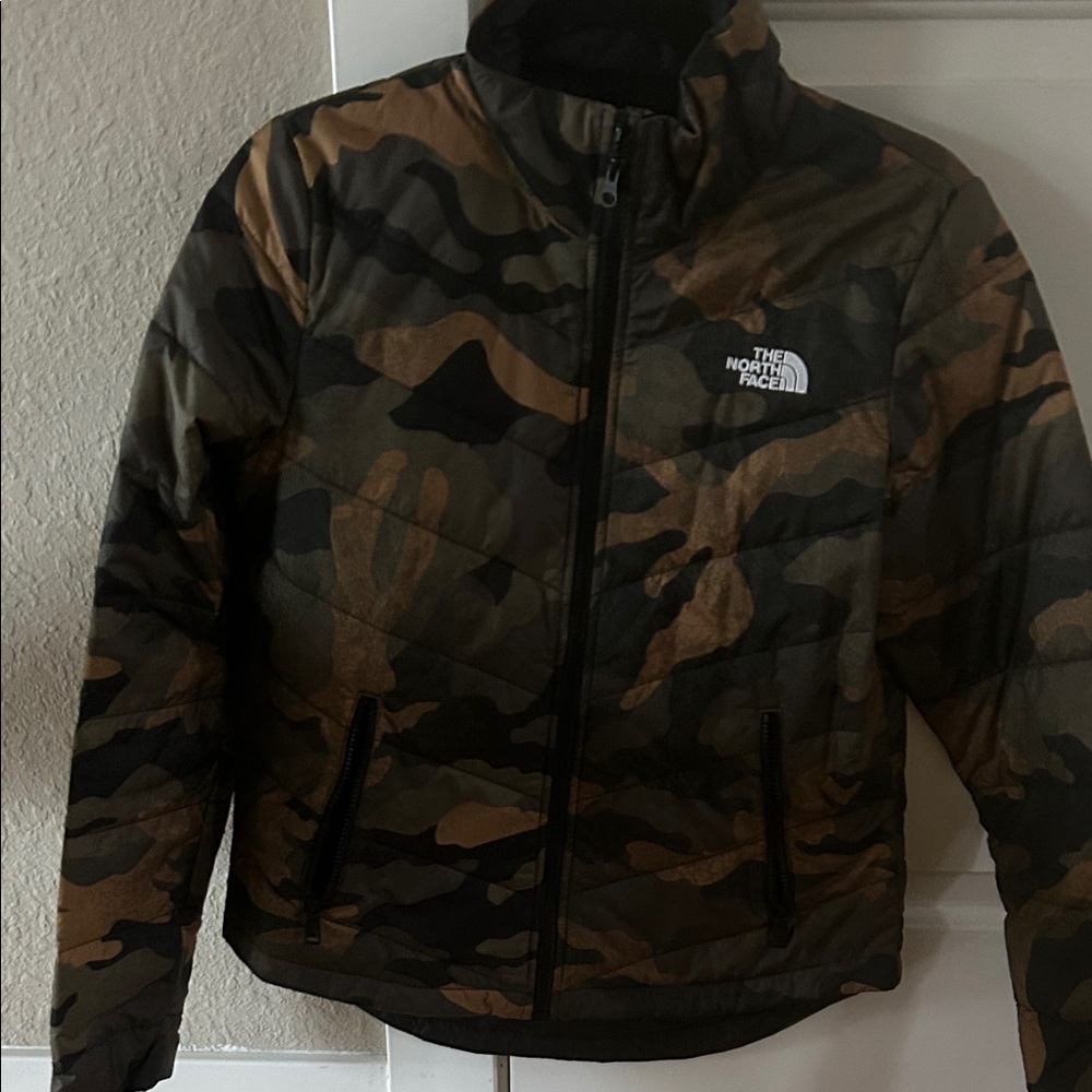 The North Face Black and Brown Camouflage Jacket